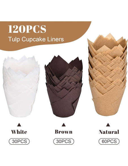 120 Forros de Cupcake Tulipán Neyimqr Papel Pergamino