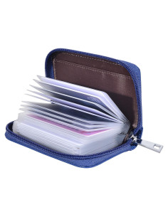 Cartera de Cuero Genuino Easyoulife con 26 Ranuras RFID