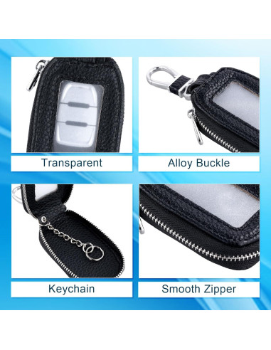 Funda Universal de Llave de Coche de Cuero PU Negra