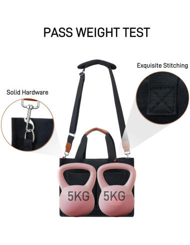 Bolsa Tote de Lona Grande KKXIU para Mujeres con Cremallera