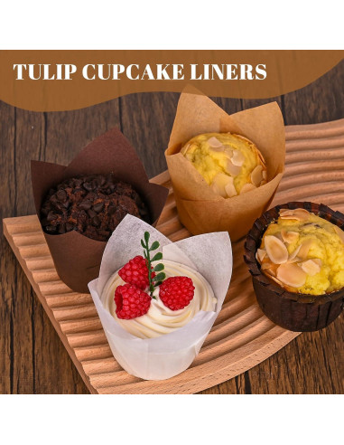 120 Forros de Cupcake Tulipán Neyimqr Papel Pergamino