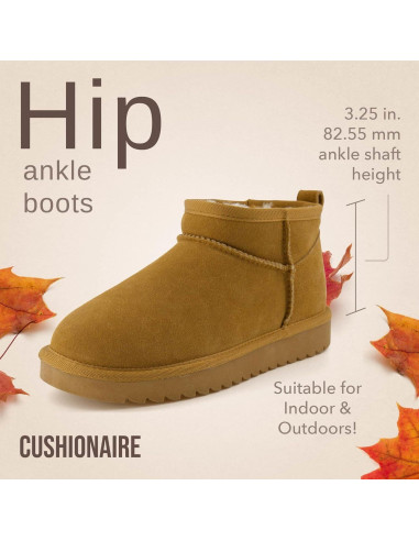 Botas de Nieve CUSHIONAIRE Hip 2 Mujer Ante Castaño