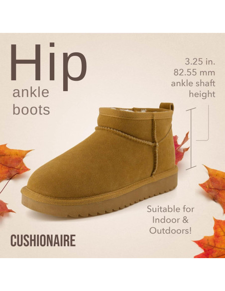 Botas de Nieve CUSHIONAIRE Hip 2 Mujer Ante Castaño