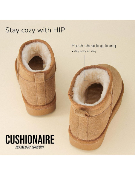 Botas de Nieve CUSHIONAIRE Hip 2 Mujer Ante Castaño