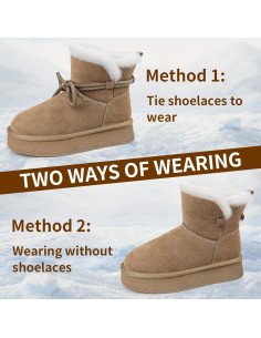 Botas de Nieve MISSMILLER para Mujeres Caqui 30.99x27.99cm 2