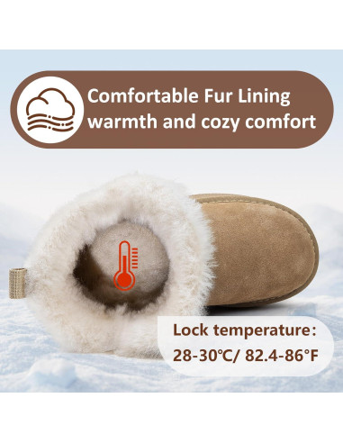 Botas de Nieve MISSMILLER para Mujeres Caqui 30.99x27.99cm