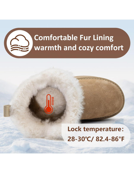 Botas de Nieve MISSMILLER para Mujeres Caqui 30.99x27.99cm