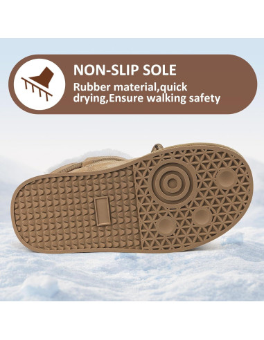 Botas de Nieve MISSMILLER para Mujeres Caqui 30.99x27.99cm