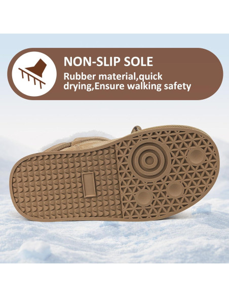 Botas de Nieve MISSMILLER para Mujeres Caqui 30.99x27.99cm