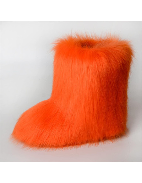 Botas de Nieve para Mujeres YESBOR Fluffy Naranja Talla 7