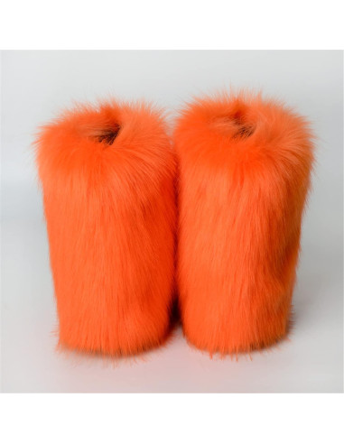 Botas de Nieve para Mujeres YESBOR Fluffy Naranja Talla 7