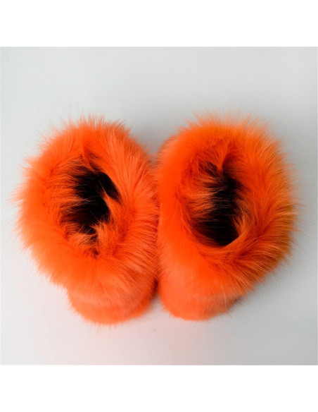 Botas de Nieve para Mujeres YESBOR Fluffy Naranja Talla 7