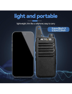Walkie Talkie Retevis RT22 Mini Radio 2 vías Recargable 2
