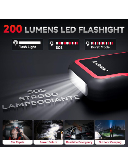 Arrancador de Coche Andeman Epower-155 Pro 3000A 20000mAh