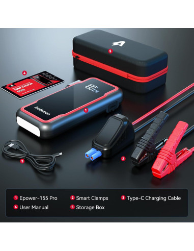 Arrancador de Coche Andeman Epower-155 Pro 3000A 20000mAh