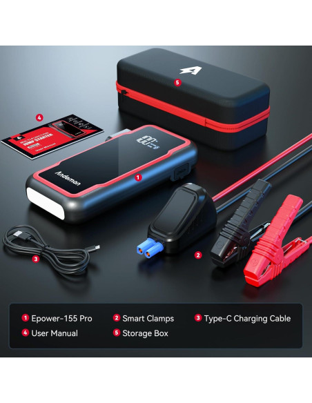 Arrancador de Coche Andeman Epower-155 Pro 3000A 20000mAh