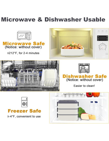 Caja Bento Apilable Kenuket 3000ml 3 Capas A Prueba de Fugas