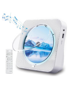 Reproductor de CD Portátil ZYOKATA Blanco Bluetooth 5.1 HiFi