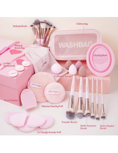 Set de Brochas de Maquillaje MAANGE 37 Piezas Rosa 2