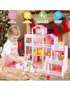 Casa de Muñecas de Princesa de deAO 4 Pisos 16 Habitaciones 2