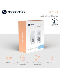 Monitor de Bebé de Audio Motorola AM21 - Alcance 304.8m 2