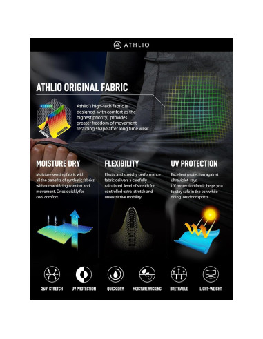 Camiseta de Compresión ATHLIO Manga Larga UPF 50+ Hombre