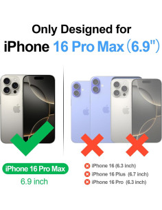 Funda de Cartera Antsturdy para iPhone 16 Pro Max Azul 2