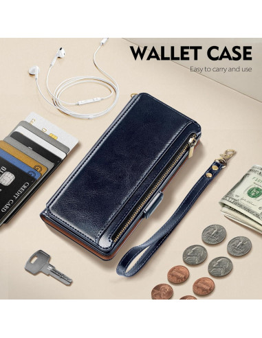 Funda de Cartera Antsturdy para iPhone 16 Pro Max Azul