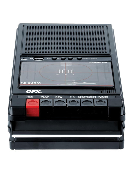 Grabadora de Cinta QFX RETRO-39 USB con Altavoz y Radio FM