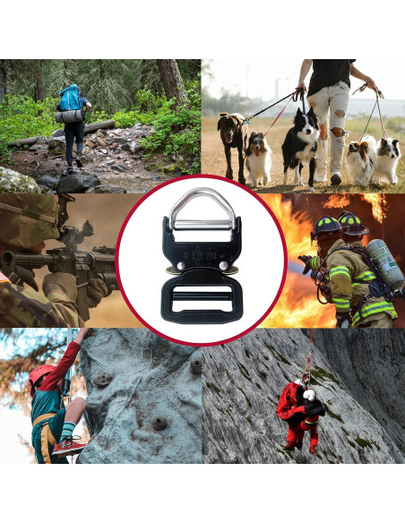 Hebilla D-Ring Táctica Metal 7.9cm 1.25" Ancho