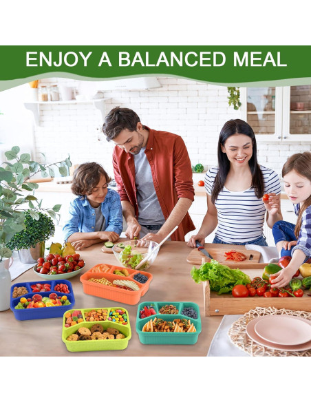 Contenedores Bento BIEOFFEI 4 Compartimentos Reutilizables 1000ml