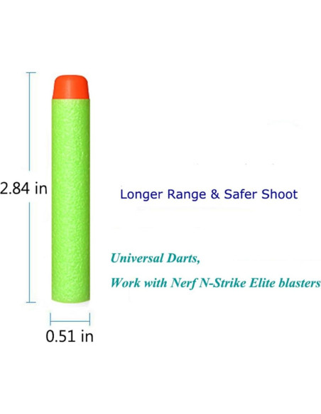 Recarga Dardos AMOSTING 100PCS para Nerf Elite 2.0 Verde