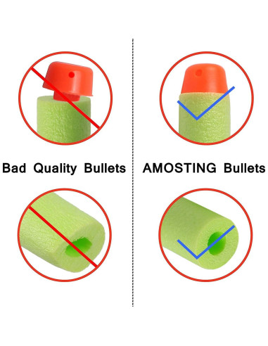 Recarga Dardos AMOSTING 100PCS para Nerf Elite 2.0 Verde