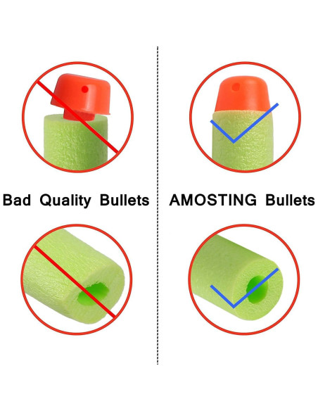 Recarga Dardos AMOSTING 100PCS para Nerf Elite 2.0 Verde