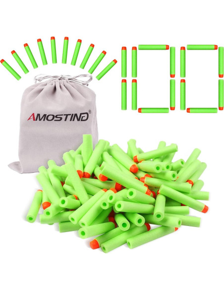 Recarga Dardos AMOSTING 100PCS para Nerf Elite 2.0 Verde
