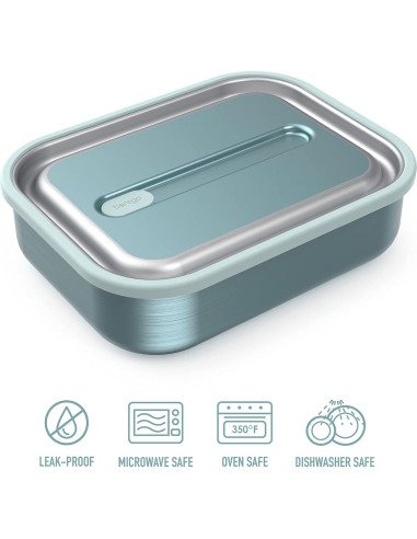 Fiambrera Bentgo MicroSteel a Prueba de Fugas 1200 mL Aqua
