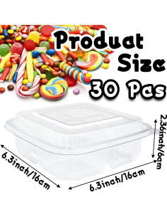 Contenedores de Snack Bento Haawooky 30 Pcs 4 Compartimentos 2