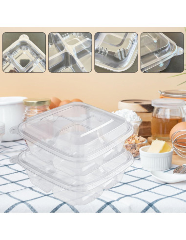 Contenedores de Snack Bento Haawooky 30 Pcs 4 Compartimentos