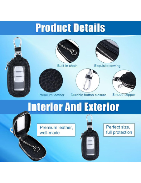 Funda Universal de Llave de Coche de Cuero PU Negra