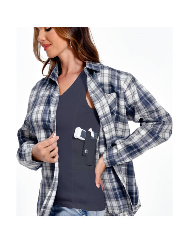 Top de tanque oculto Libosheng XS Negro - Camiseta táctica