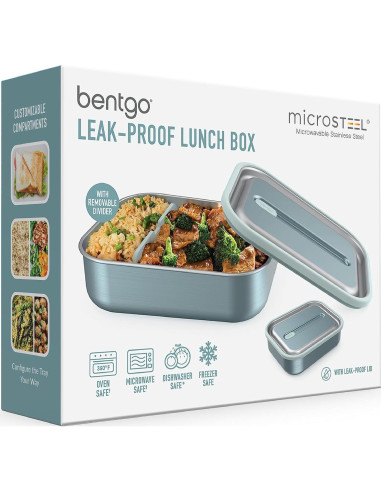 Fiambrera Bentgo MicroSteel a Prueba de Fugas 1200 mL Aqua