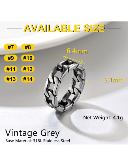 Anillo Celta Vintage para Hombre ChainsProMax, Acero Inoxidable