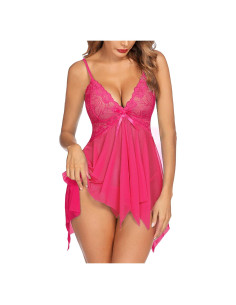Avidlove Lencería Babydoll Encaje Talla Grande Rojo Rosa