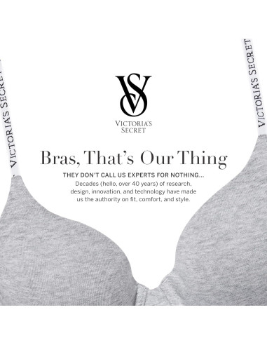 Sostén sin aros Victoria's Secret 32C acolchado rayas rosas