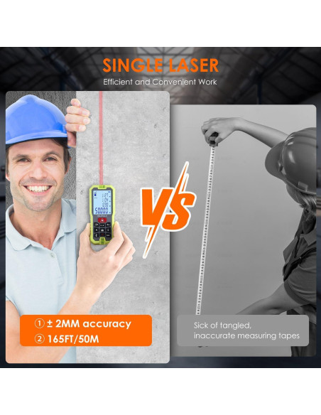 Medidor Láser BILIPALA DM50R 50m Pantalla LCD IP54