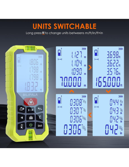 Medidor Láser BILIPALA DM50R 50m Pantalla LCD IP54