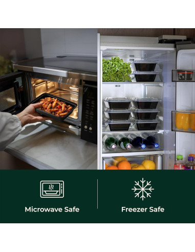 Contenedores de Comida Enther 12 Piezas 830ml Apilables BPA Free