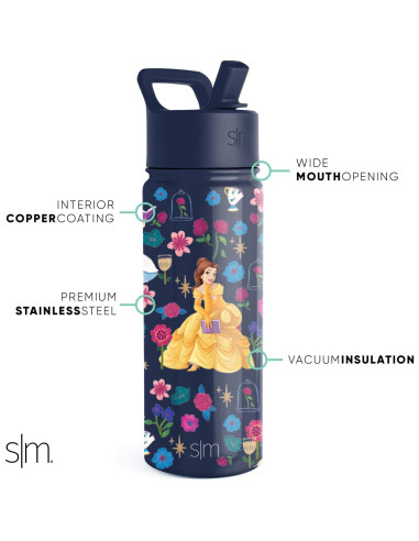Botella de Agua Simple Modern Disney Belle 532ml Aislada