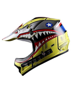 Casco Motocross Power Gear Shark Amarillo Grande