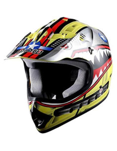 Casco Motocross Power Gear Shark Amarillo Grande 2